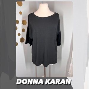 EUC Donna Karan Sleepwear Velvet Short Sleeve Tee